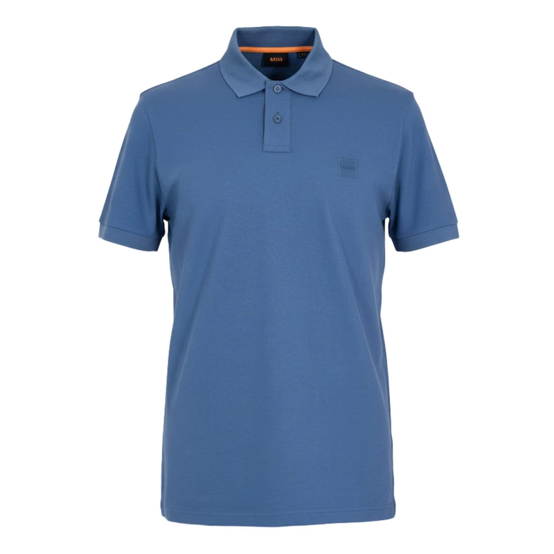 Image of Boss Mens Passenger Short Sleeve Polo Shirt Open Blue male S