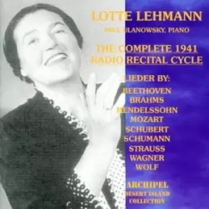 Image of Lotte Lehmann - The Complete 1941 Radio Recital CD Album - Used