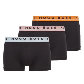 Image of Hugo Boss 3 Pack Logo Boxer Trunks Blue/Pink/Orange Size L Men