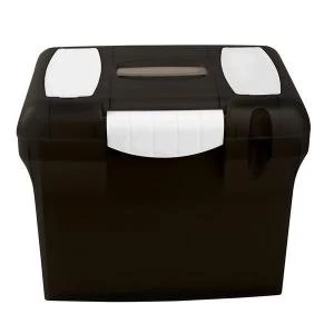 Image of A4 File Box Plastic with Suspension Files and Index Tabs Black A4PLBKX