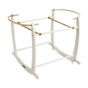 Image of Clair de Lune Wooden Deluxe Rocking Moses Basket Stand White