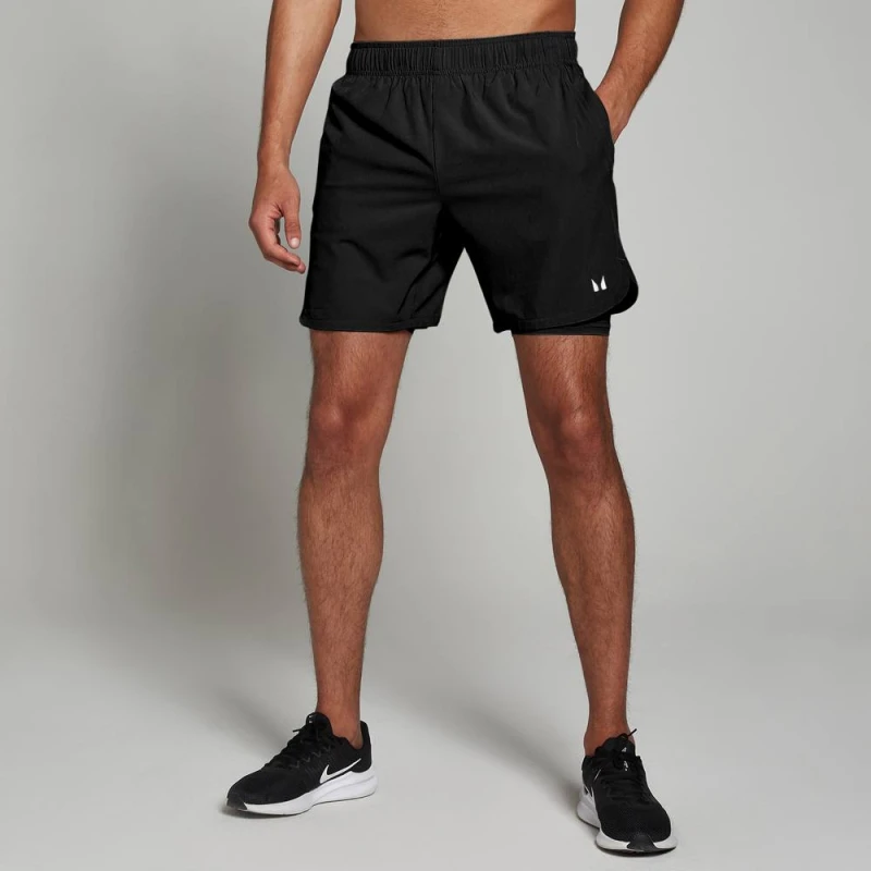 Image of Myprotein Mens 2-in-1 Training Shorts in Black Size: Large Black Male L