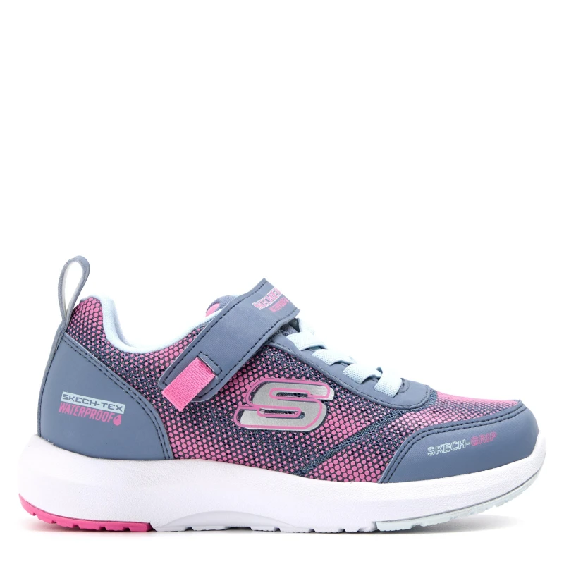 Image of Skechers Dynamic Tread - Journey Time Slip On Trainers Unisex Kids Charcoal/Pink unisex C10 (27.5)