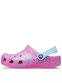 Image of Crocs Classic Topographic Sandal, Purple, Size 12 Younger