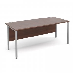 Image of Maestro 25 SL Straight Desk 1800mm x 800mm - Silver H Frame Walnut to
