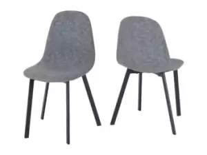 Image of Seconique Berlin Set of 4 Grey Fabric Dining Chairs
