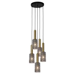 Image of Coralie Classic Cluster Pendant Light - Ø30cm - 5xE27 - Matt Gold, Brass