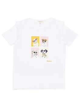 Image of Barbour Girls Sophie T-Shirt - White, Size Age: 6-7 Years, Women