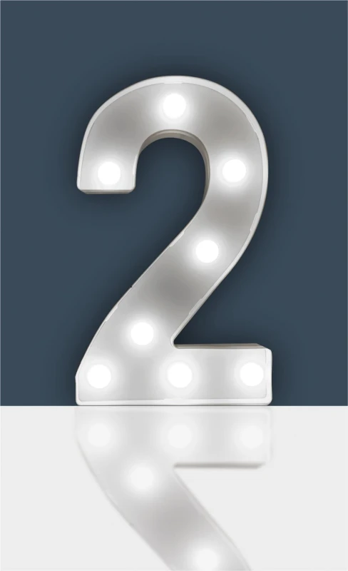 Image of STHELENS "2" Light Up 3D LED 22cm Numbers Party Birthday Wedding Battery Operated ELV-419827