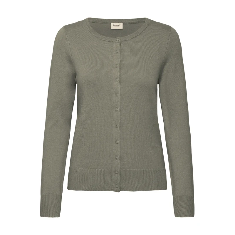 Image of fransa Womens cardigan fransa Zubasic 60 Core Essentials Vert Female L
