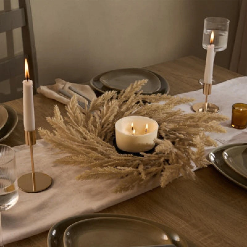 Image of OHS OHS Candle Holder Wreath Garland Dining Table Pampas Grass Natural Decor Natural One Size Unisex 5027434217199