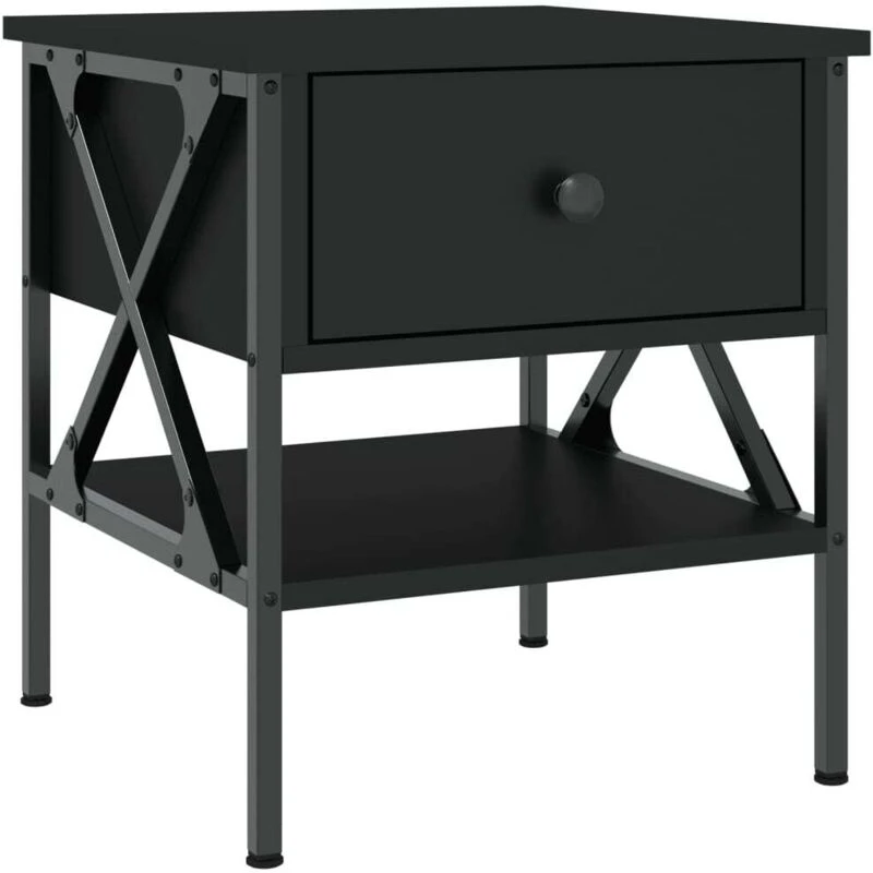 Image of VIDAXL Bedside Table Black 40x42x45cm Engineered Wood Vidaxl 8720845939120