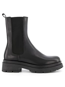 Image of Dune London Palmz Heavy Outsole Chelsea Boots - Black, Size 7, Women