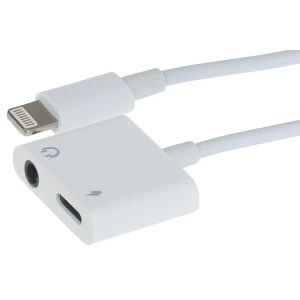 Image of Nikkai Lightning to Headphone 3.5mm Audio Jack + Lightning Charging Port Adapter
