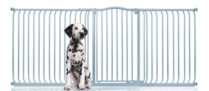Image of Bettacare Extra Tall Curved Top Dog Gate, 225Cm - 234Cm, Matt Grey, Extra Tall 100Cm In Height, Pressure Fit Pet Gate