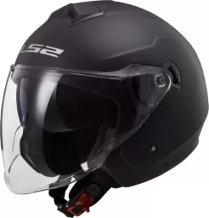 Image of LS2 OF573 Twister II Solid Jet Helmet, black, Size S, black, Size S