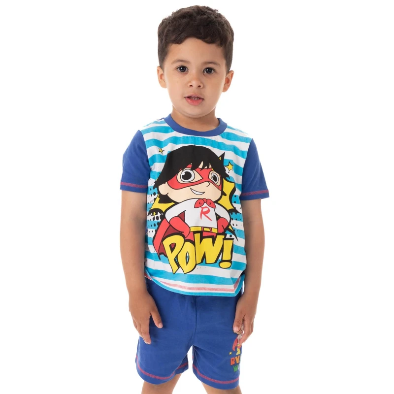 Image of Ryans World Short Sleeve Short Leg Pyjama Set Blue male