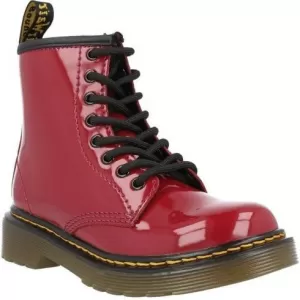 Image of Dr. Martens Kids 1460 Patent Lamper Lace-Up Boots - Dark Scooter Red - UK 13 Kids