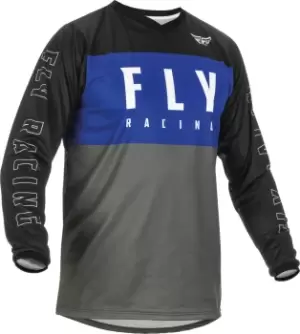 Image of Fly Racing F-16 Motocross Jersey, black-grey-blue, Size L, black-grey-blue, Size L