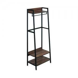 Image of SOHO Coat Stand H1690 with Rail 3 Shelves WalnutBrown Metal SOHOBOOK2