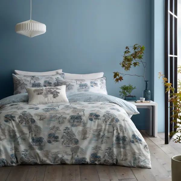 Image of Royal Horticultural Society RHS Japanese Garden Duvet Set Blue KING PO52003