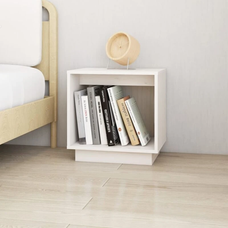 Image of VIDAXL Bedside Cabinet White 40x30x40cm Solid Wood Pine Vidaxl 8720286841631