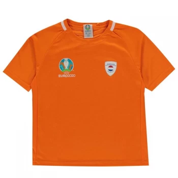 Image of UEFA Euro 2020 Holland Poly Tee Juniors - Orange