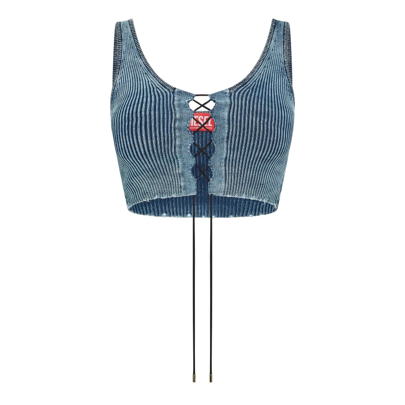 Image of Diesel Womens Adone Maglia Knitted Top Blue female 6