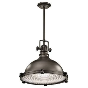 Image of 1 Light Extra Large Dome Ceiling Pendant Olde Bronze, E27