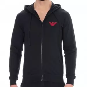 Image of Emporio Armani Stretch Terry Hoody - Black S