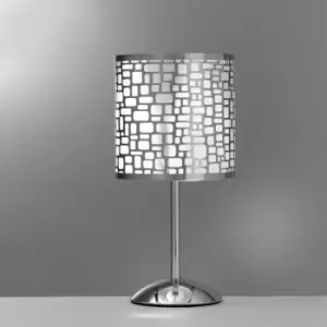 Image of Onli Bruce Table Lamp With Round Shade, Silver