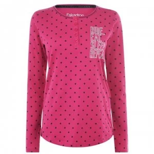 Image of Eskadron Dana Long Sleeve T Shirt Ladies - Fuchsia Dots