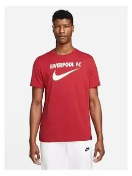 Image of Nike Liverpool 22/23 Swoosh Club Tee - Red, Red Size M Men