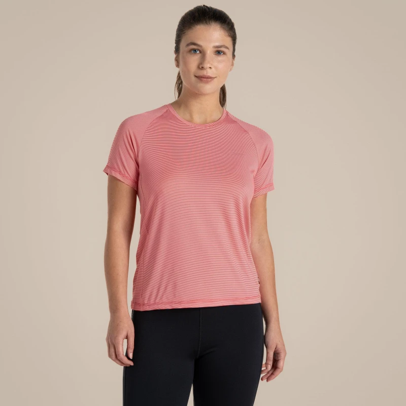 Image of Craghoppers Womens Ellie' Short Sleeved T-Shirt in Mid Blue Size: 10 Mid Blue Female 10