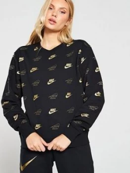 Image of Nike Nsw Shine Sweat Top - Black
