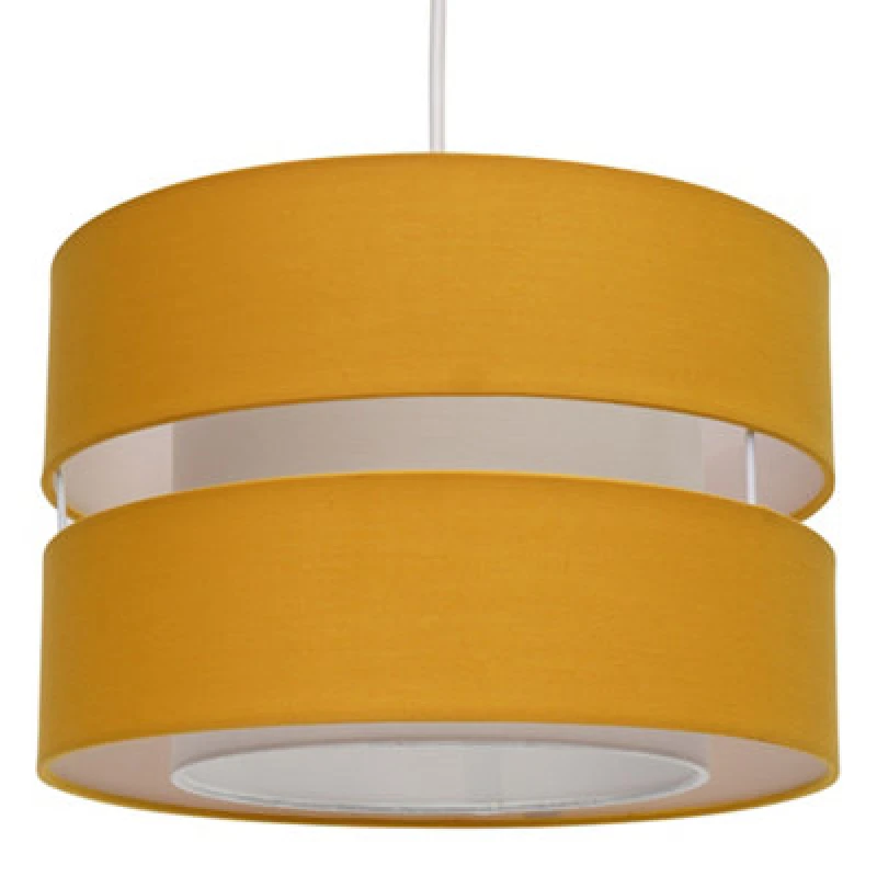 Image of K Living Layer Fabric Ceiling Pendant Light Shade Yellow Ochre, Lampshade Can Be Used On Table Lamps As Well
