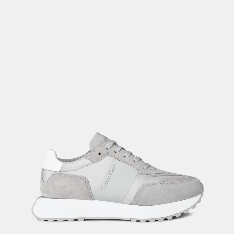 Image of Calvin Klein Suede Trainers - Grey Grey 10.5