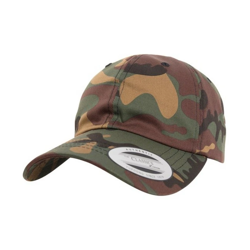 Image of Flexfit Mens Yupoong Camo Baseball Cap in Green Green Male One Size