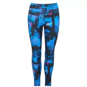 Image of Reebok AOP Leggings Womens - Black