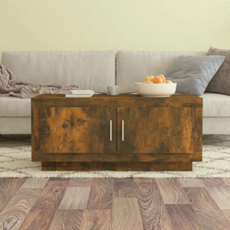 Image of Vidaxl Coffee Table Smoked Oak 102X50X45cm Engineered Wood, Brown 817231
