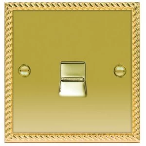 Image of Wickes Single Raised Plate Master Telephone Socket - Georgian Brass
