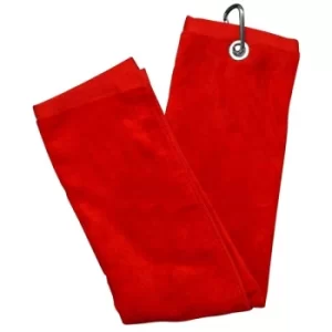 Image of Longridge Blank Luxury 3 Fold Golf Towel Red