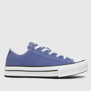 Image of Converse Blue Lo Eva Lift Platform Girls Youth Trainers