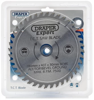 Image of Draper Expert TCT Saw Blade 180X30mmx40T 9470