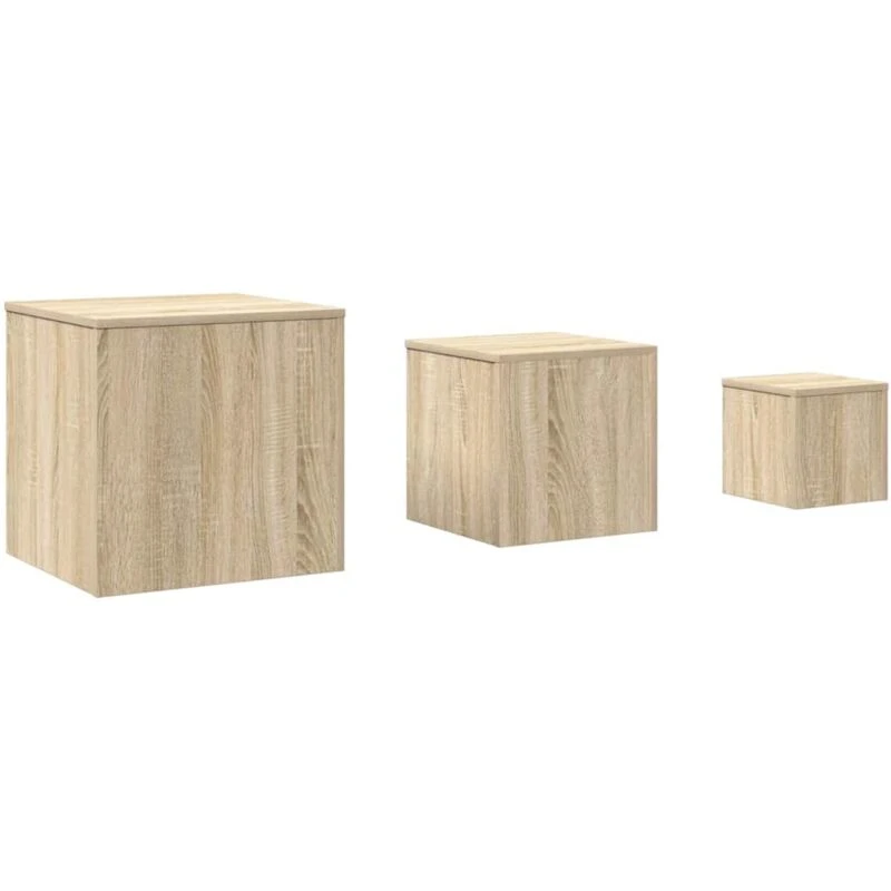 Image of VIDAXL Side Tables 3 pcs Sonoma Oak Engineered Wood vidaXL 8720286611265