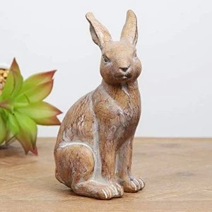 Image of Carved Sandstone Effect Sitting Rabbit Ornament