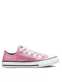 Image of Converse Kid's Converse Chuck Taylor All Star Glitter Ox, Pink, Size 1