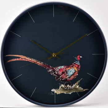 Image of Meg Hawkins 30cm Wall Clock - Pheasant