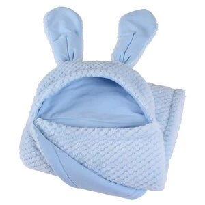 Image of Clair de Lune Honeycomb Hooded Blanket - Blue