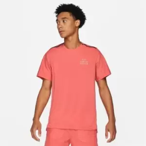 Image of Nike Run Rise T Shirt Mens - Orange